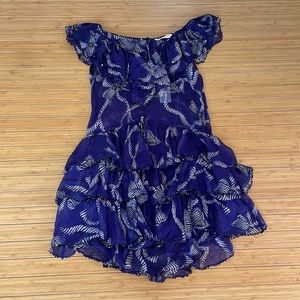 Rebecca Taylor Runway Bow Dress in Iris Multi